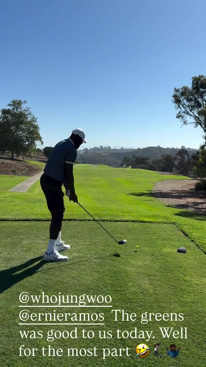 精益求精⛳️詹姆斯晒继续练习高尔夫 打磨挥杆动作🏌🏾